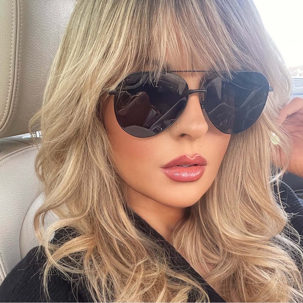 Diff Dash Oversized Aviator Pilot Matte Black Sol… - image 5